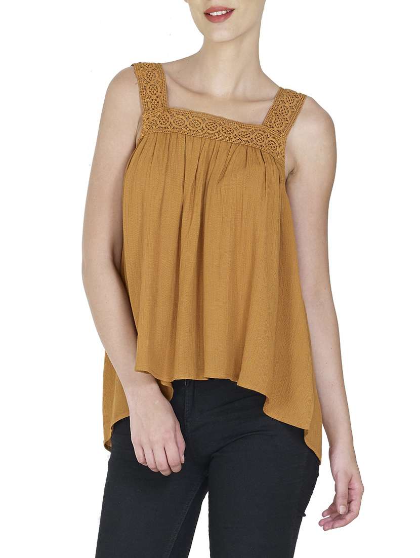 yellow viscose  top