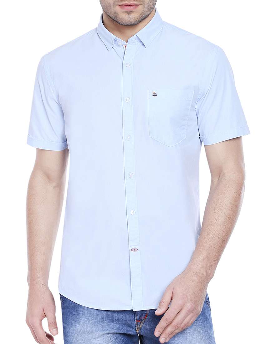 blue cotton casual shirt