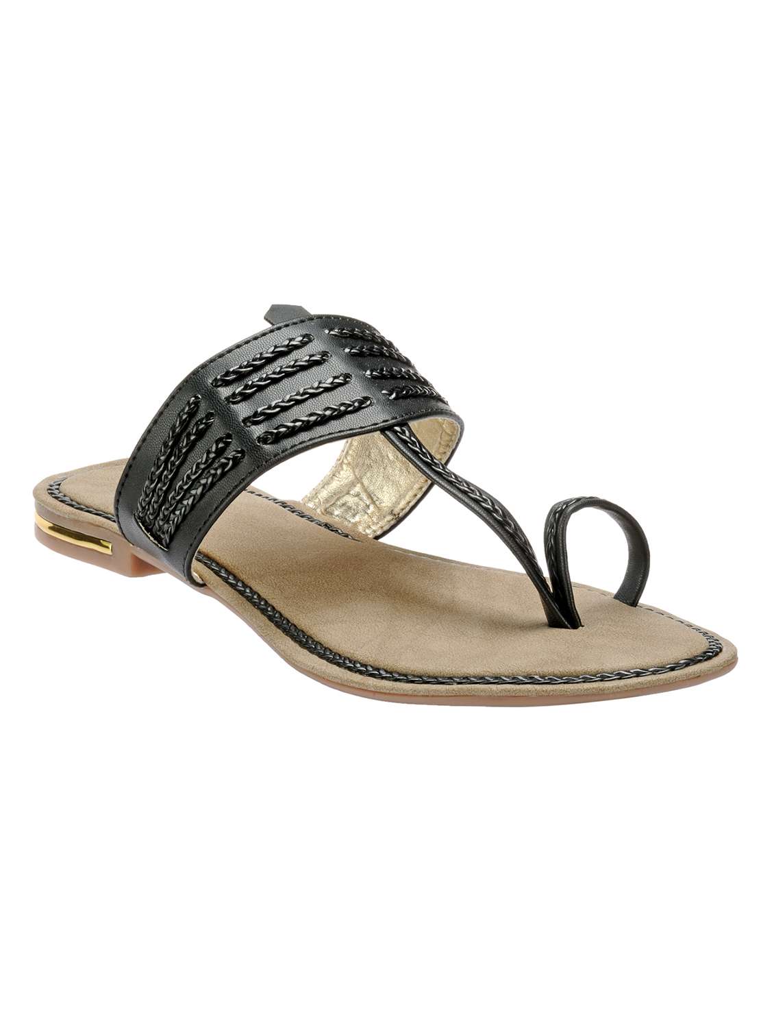 black rexene kolhapuri