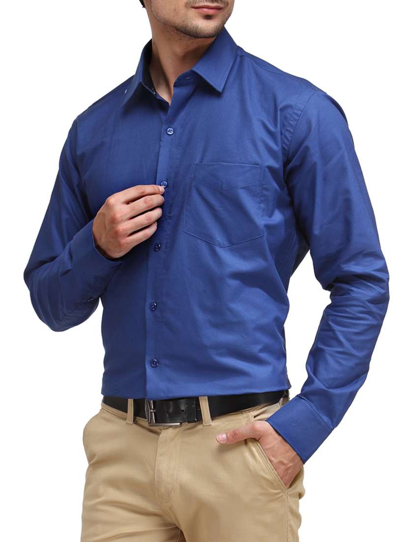 blue cotton formal shirt - 11439003 -  Standard Image - 1