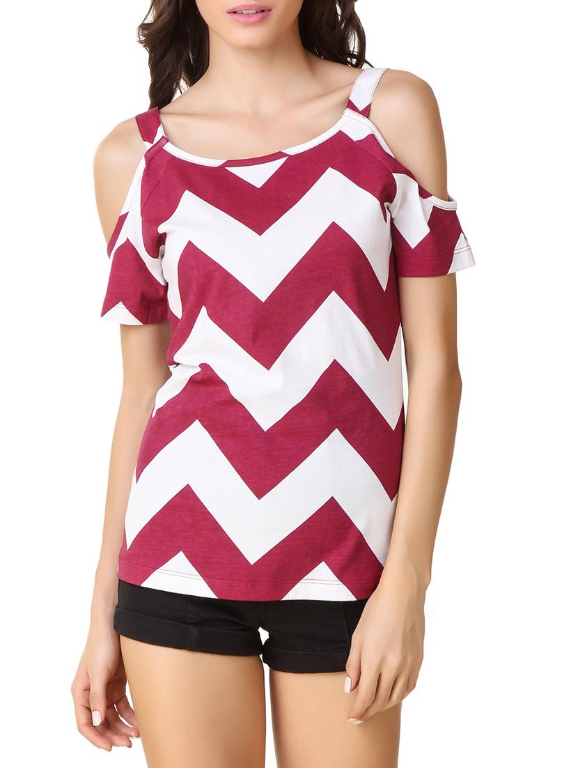 cold shoulder chevron top
