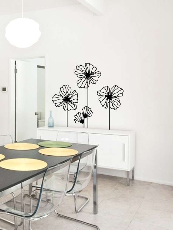 black floral vinyl wall sticker