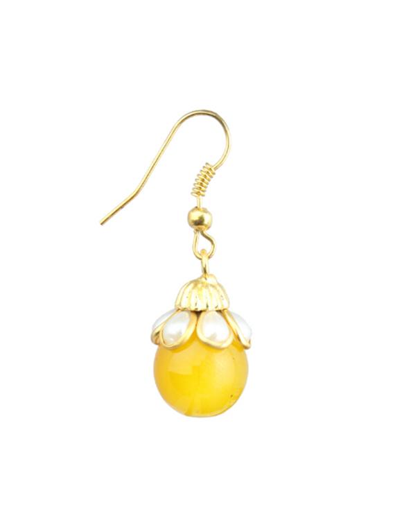 yellow brass drop earrings - 11447650 - Standard Image - 1