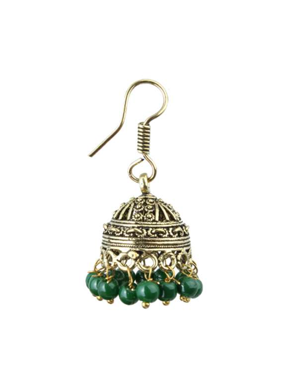 silver brass jhumka earrings - 11447660 -  Standard Image - 1