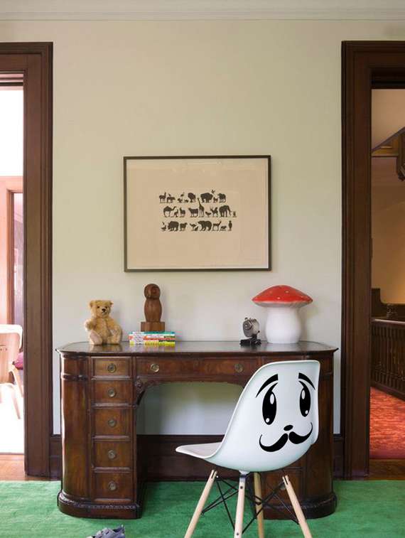 black sad jack face wall sticker