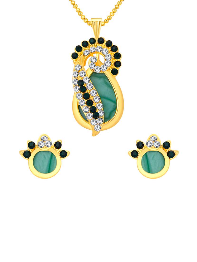 multi color gold brass pendant set