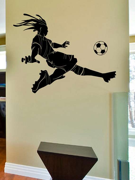 black football player vinyl wall sticker