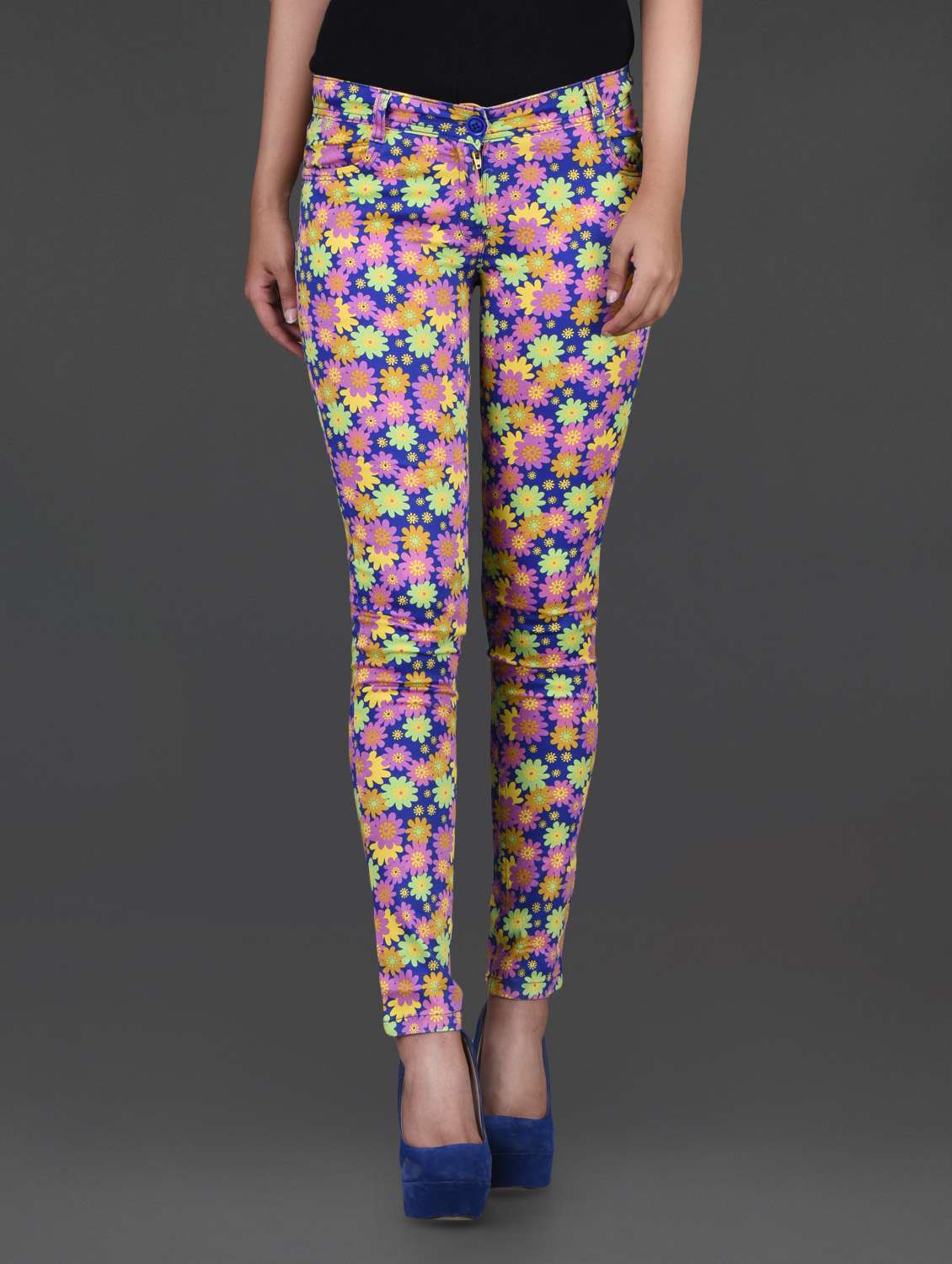 floral print cotton spandex jeggings