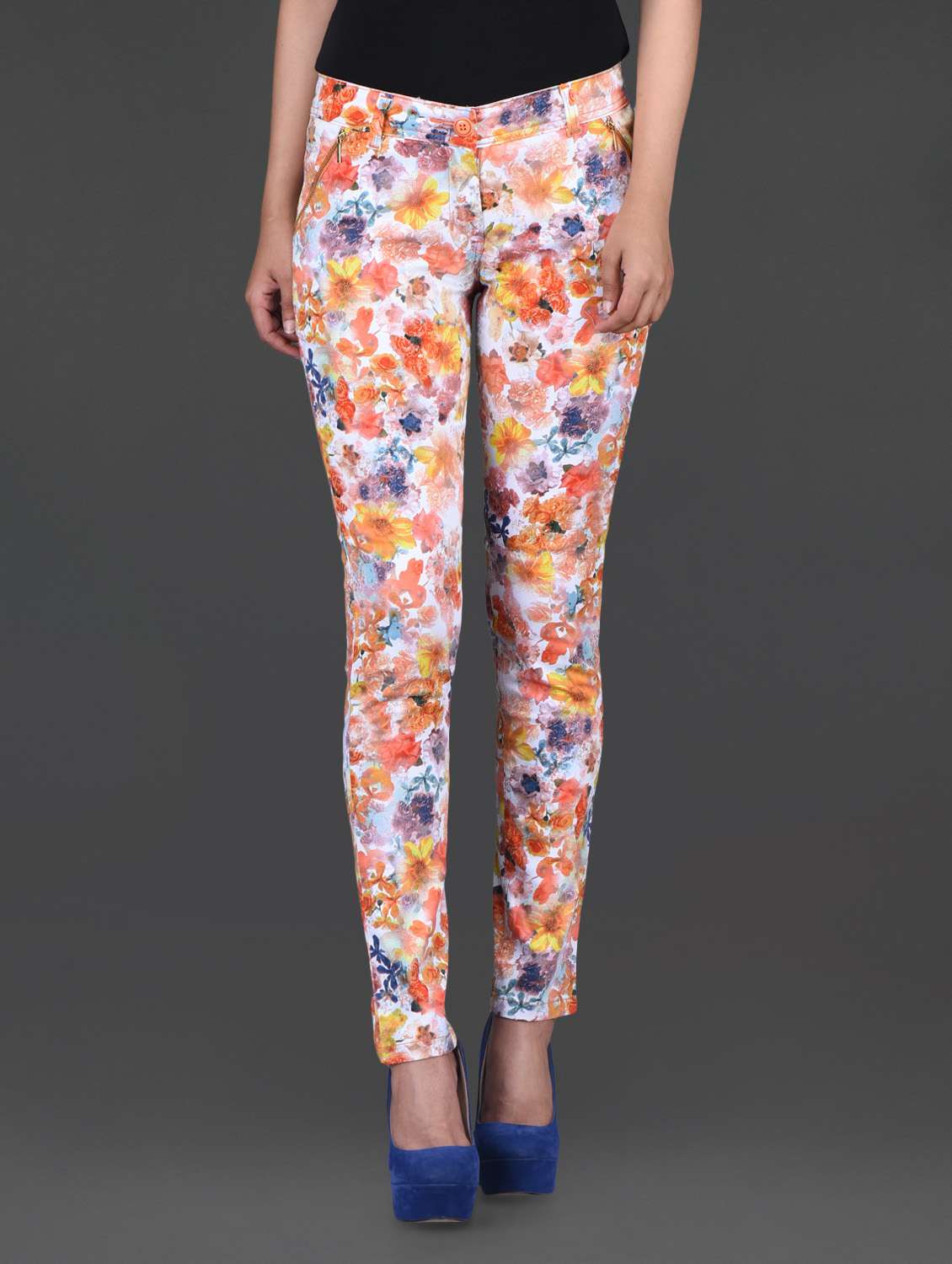 printed cotton spandex jeggings