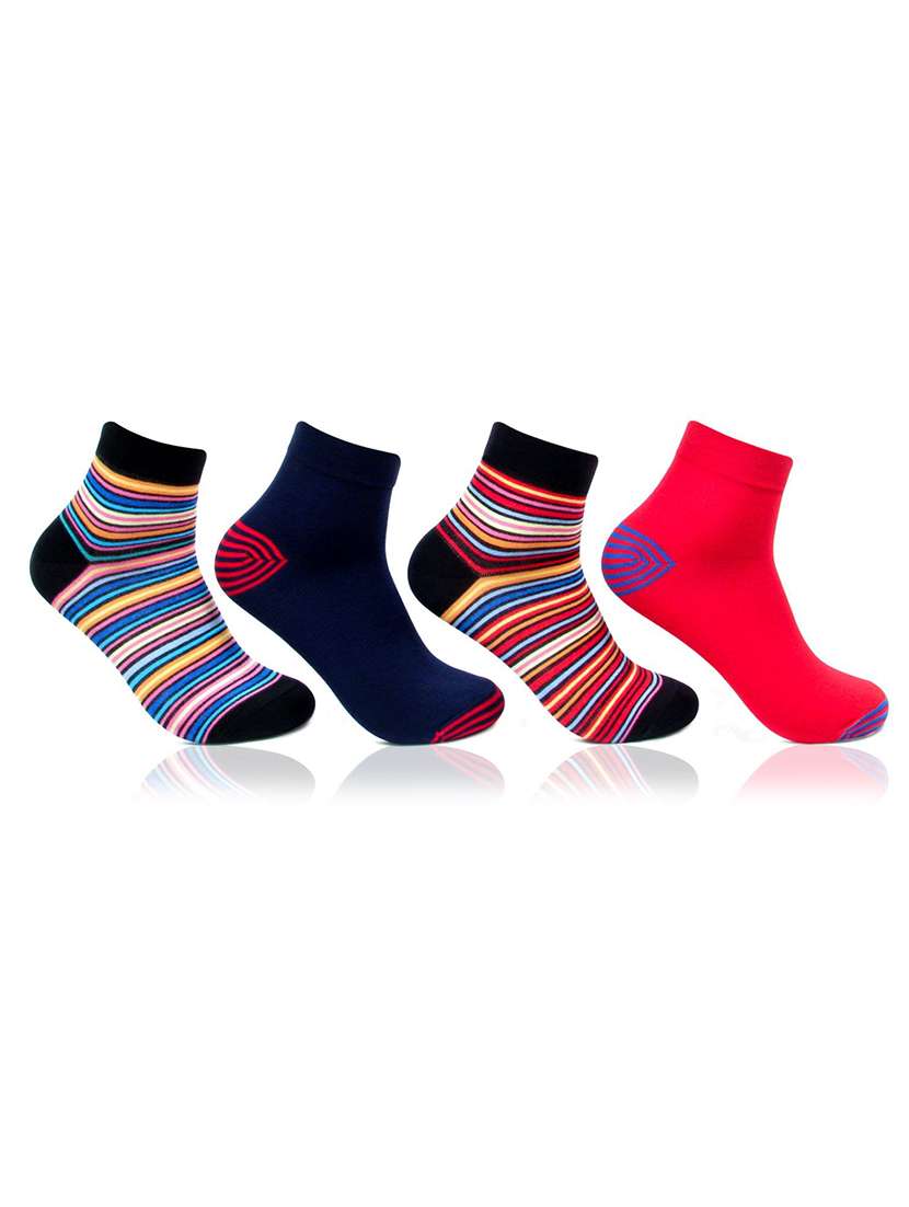 multi colored cotton sock set of 4