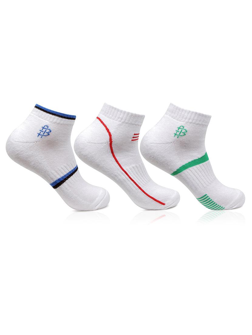 white cotton socks set of 3