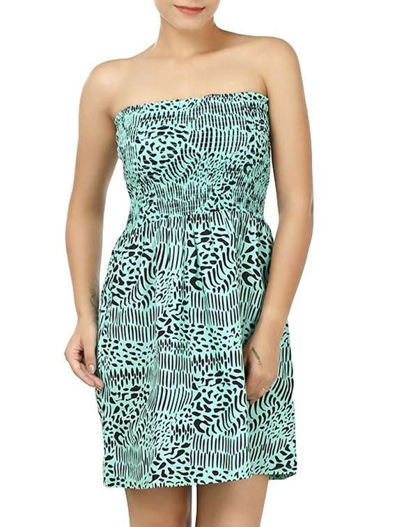 women's tube color block dress