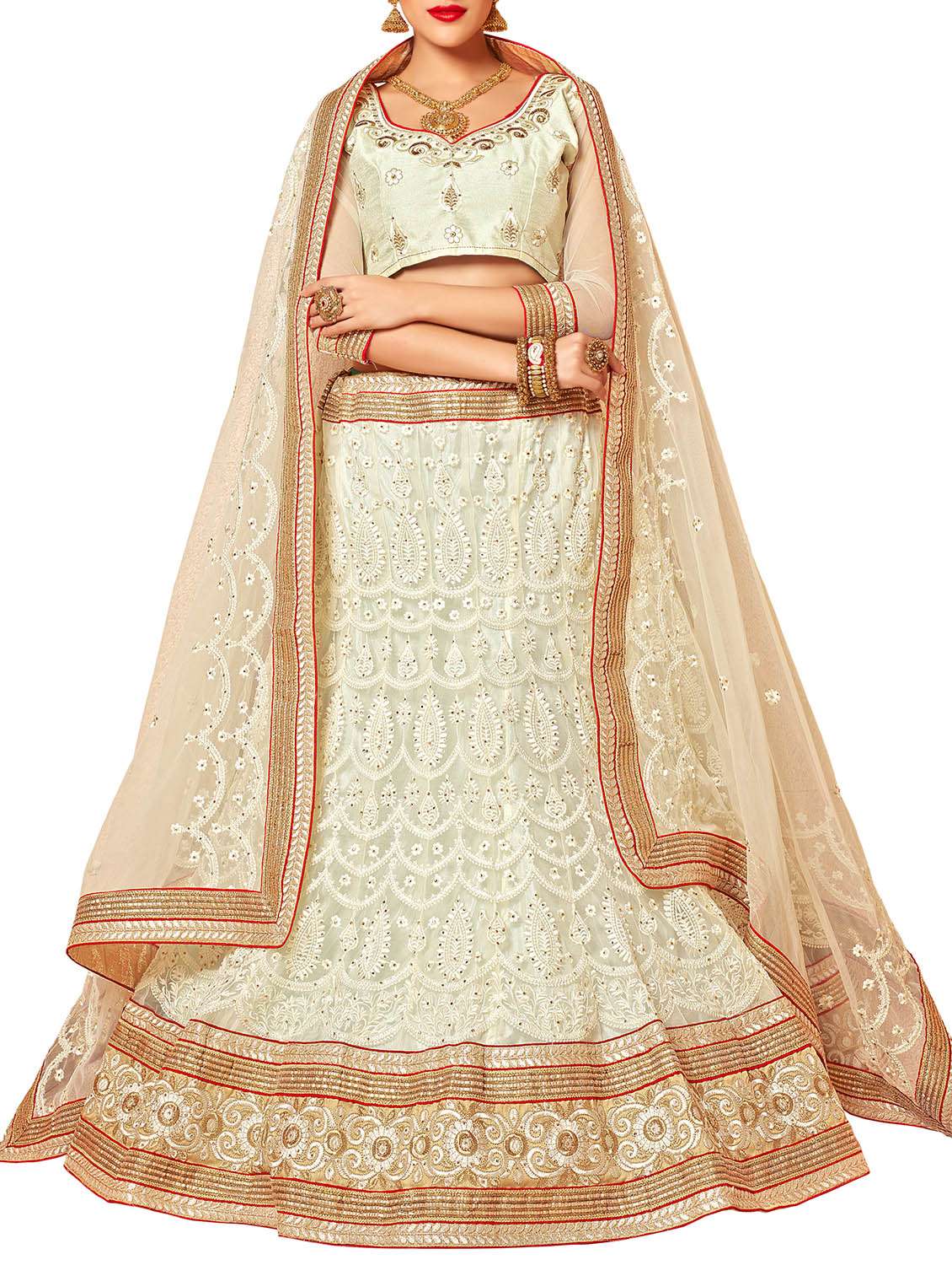 white net lehenga