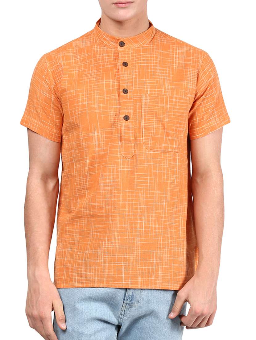 orange cotton  short kurta