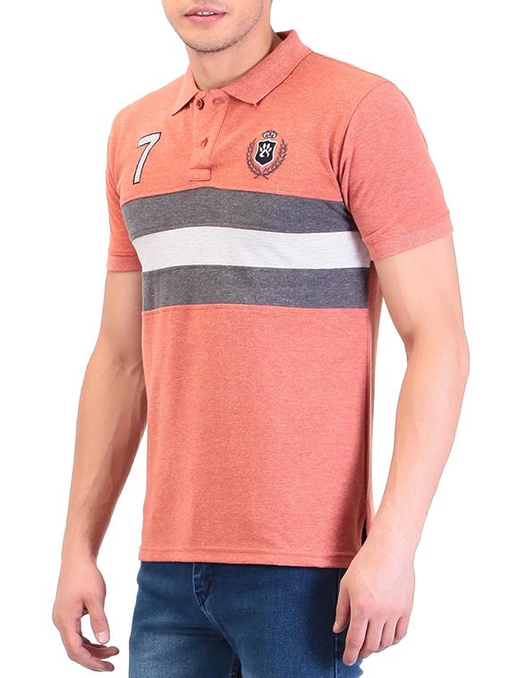 peach cotton polo t-shirt - 11493980 - Standard Image - 1