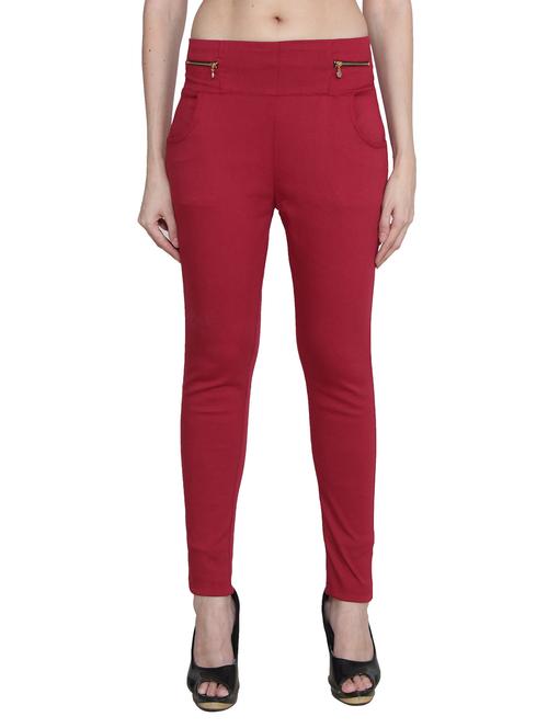 red nylon jeggings - 11507162 - Standard Image - 0