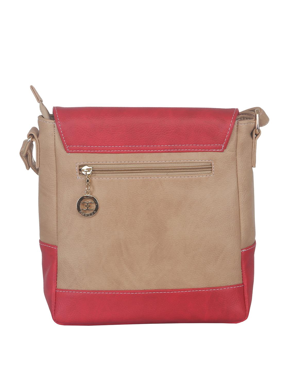red synthetic leather sling bag - 11507237 - Standard Image - 1