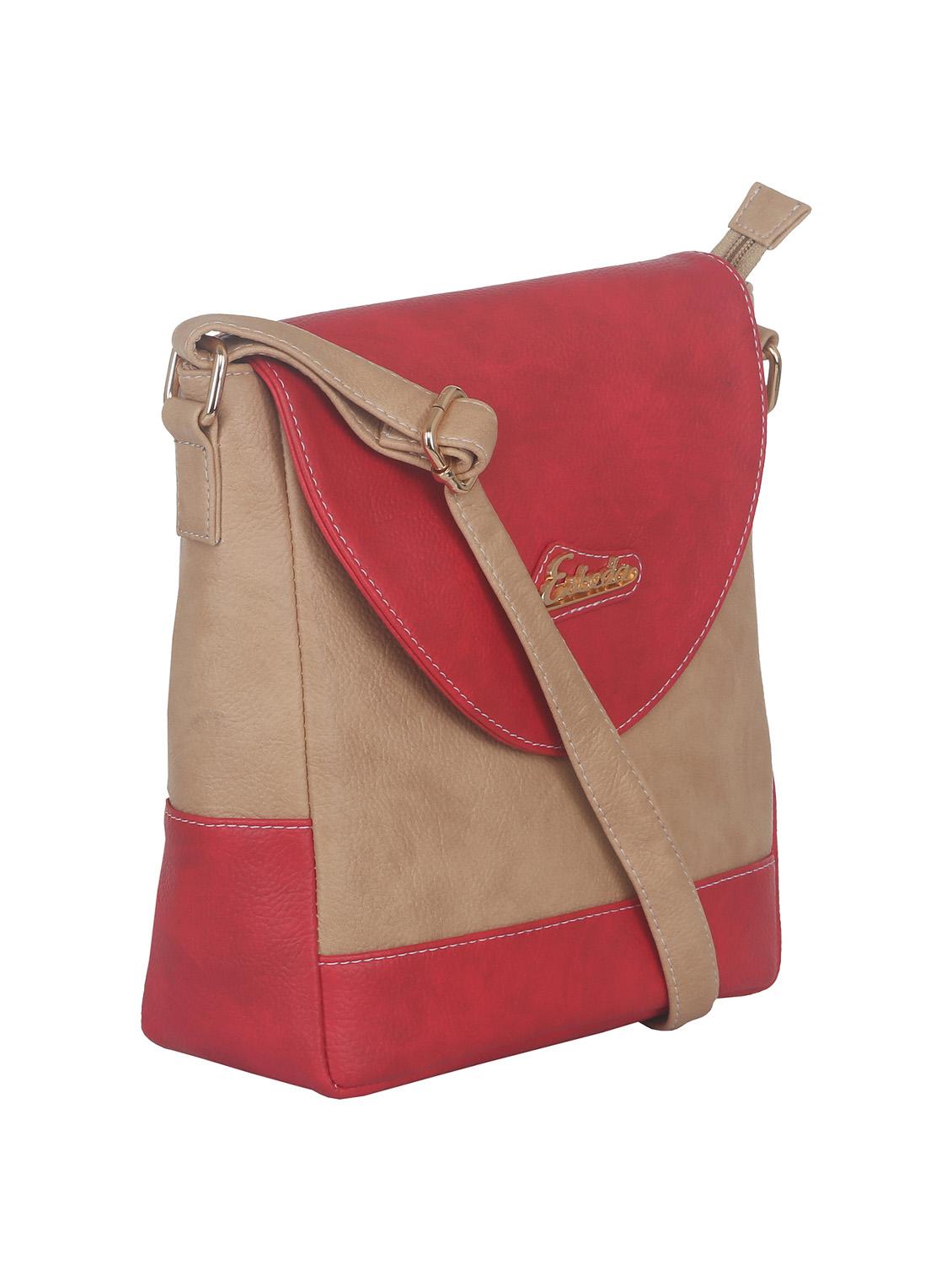 red synthetic leather sling bag - 11507237 - Standard Image - 4