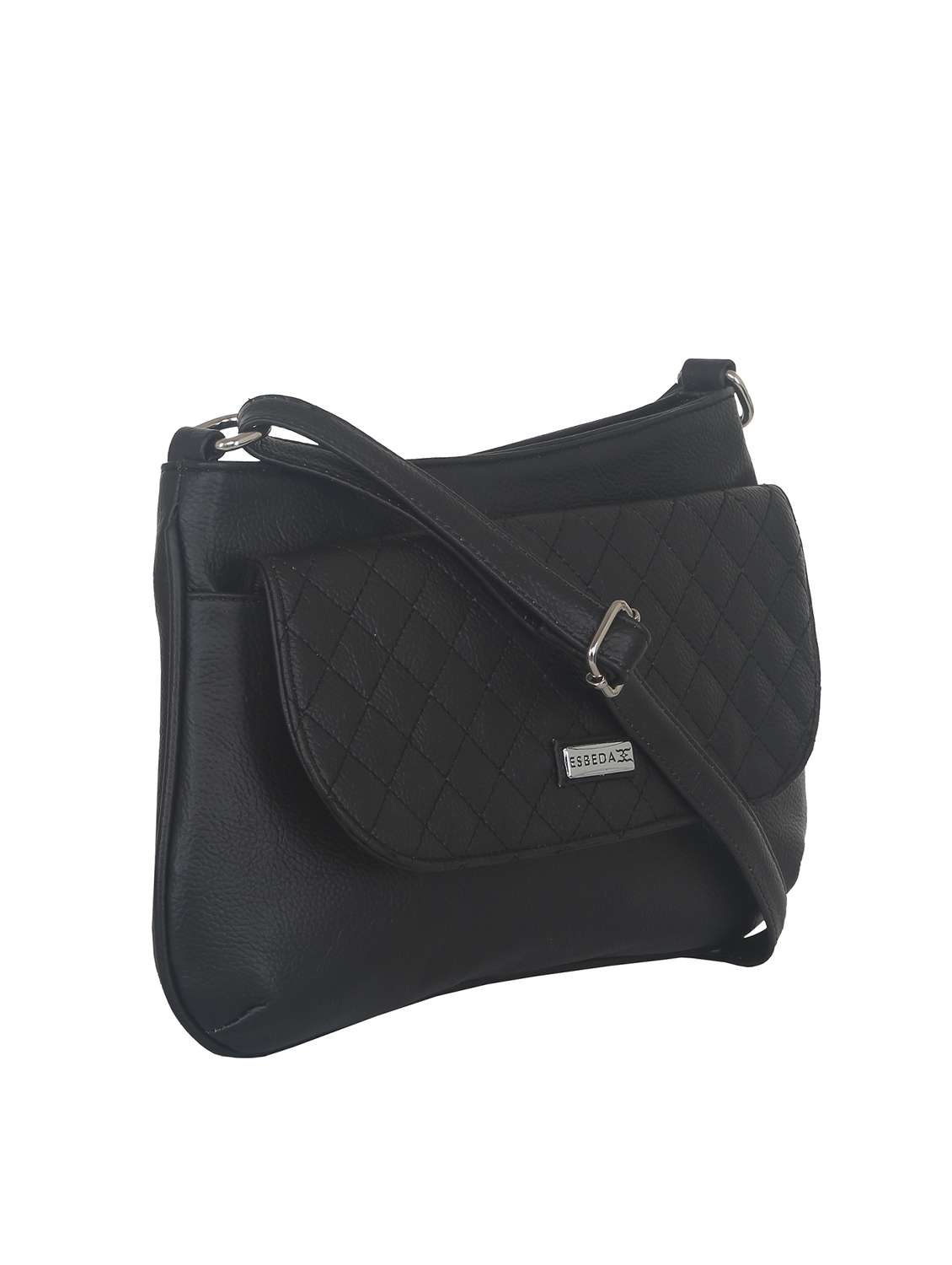 black solid regular sling bag - 11507245 - Standard Image - 4