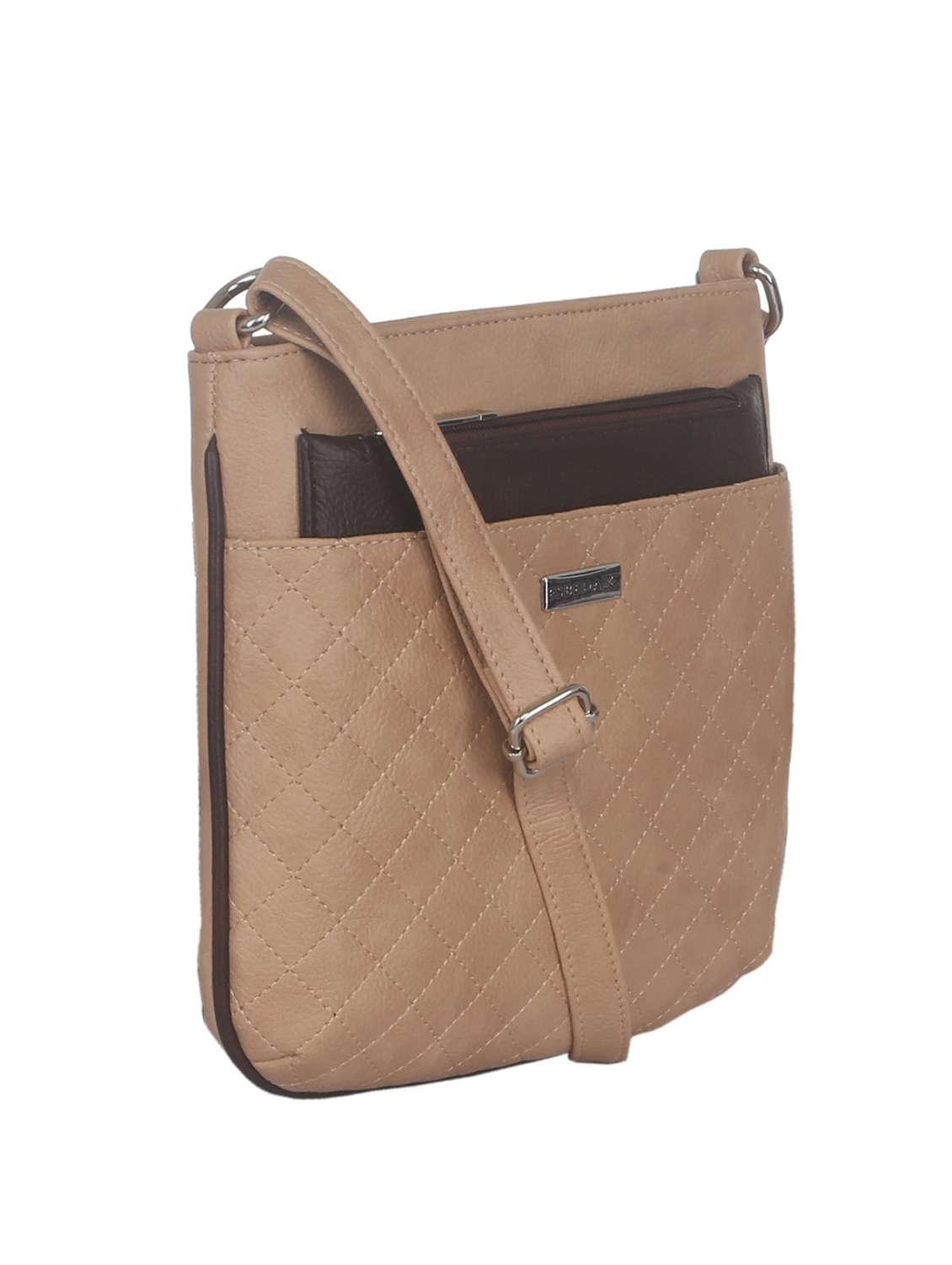 beige synthetic leather sling bag - 11507257 -  Standard Image - 4