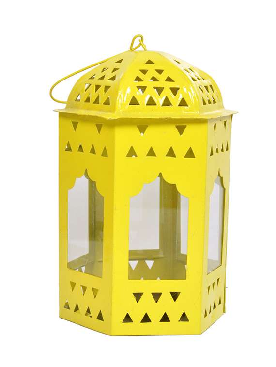 heaven decor yellow metal lantern