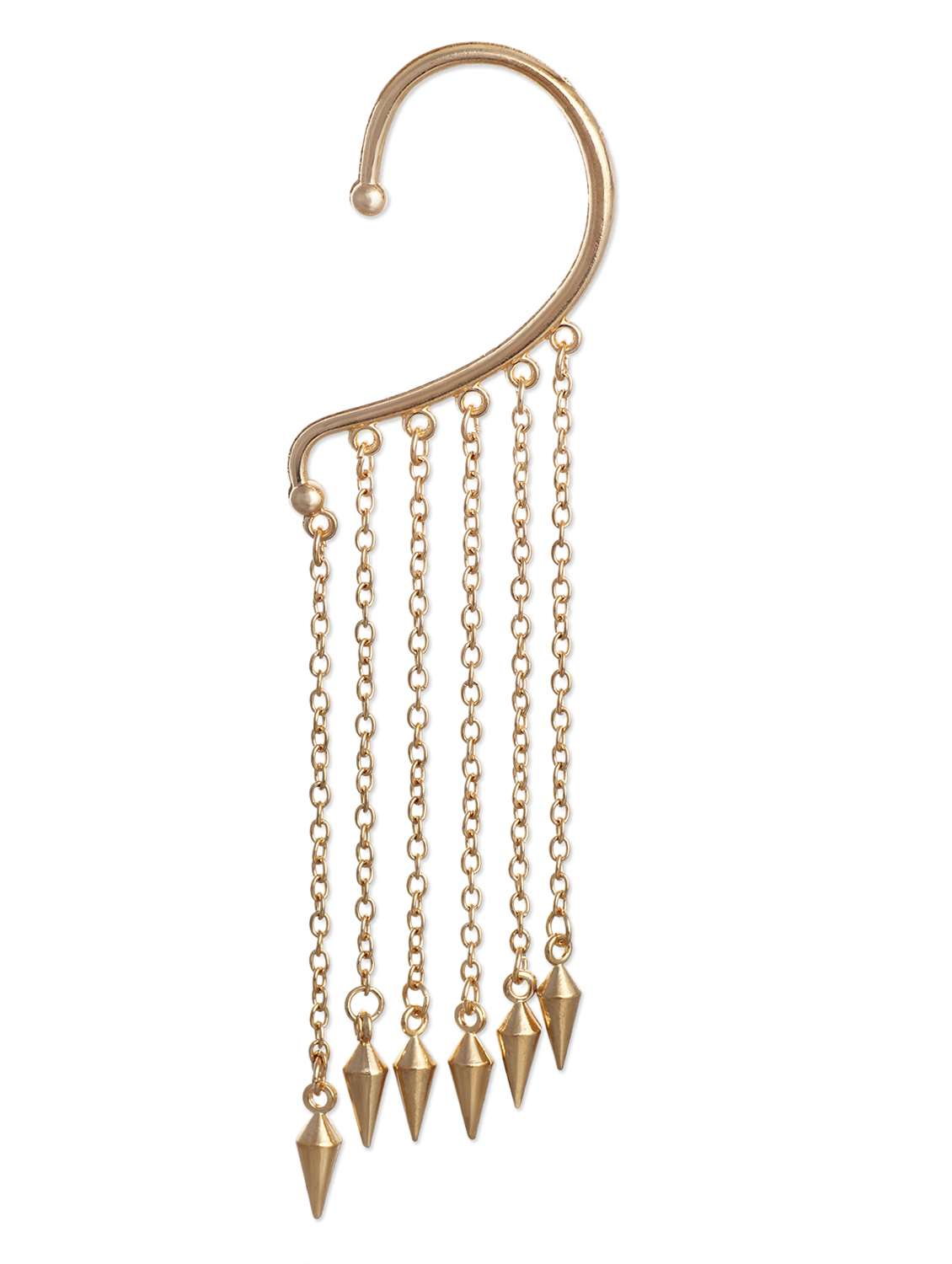 golden spike pattern ear cuff