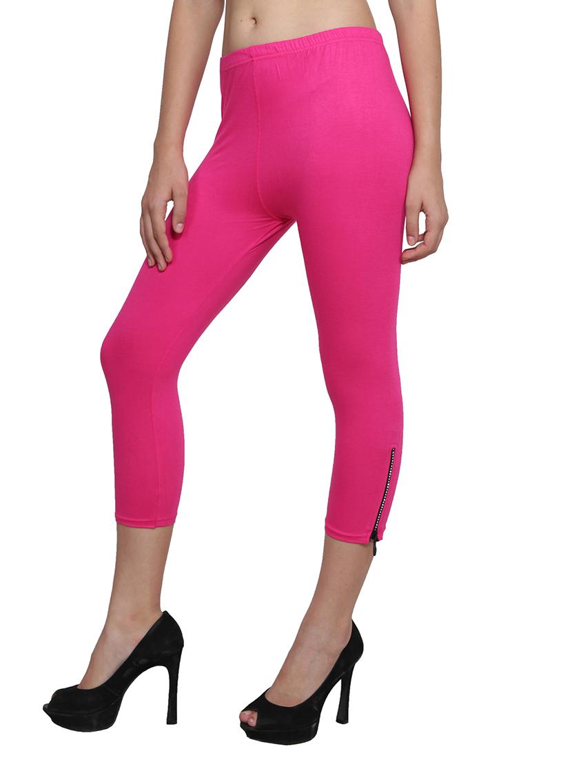 pink color, viscose capri - 11512295 - Standard Image - 1