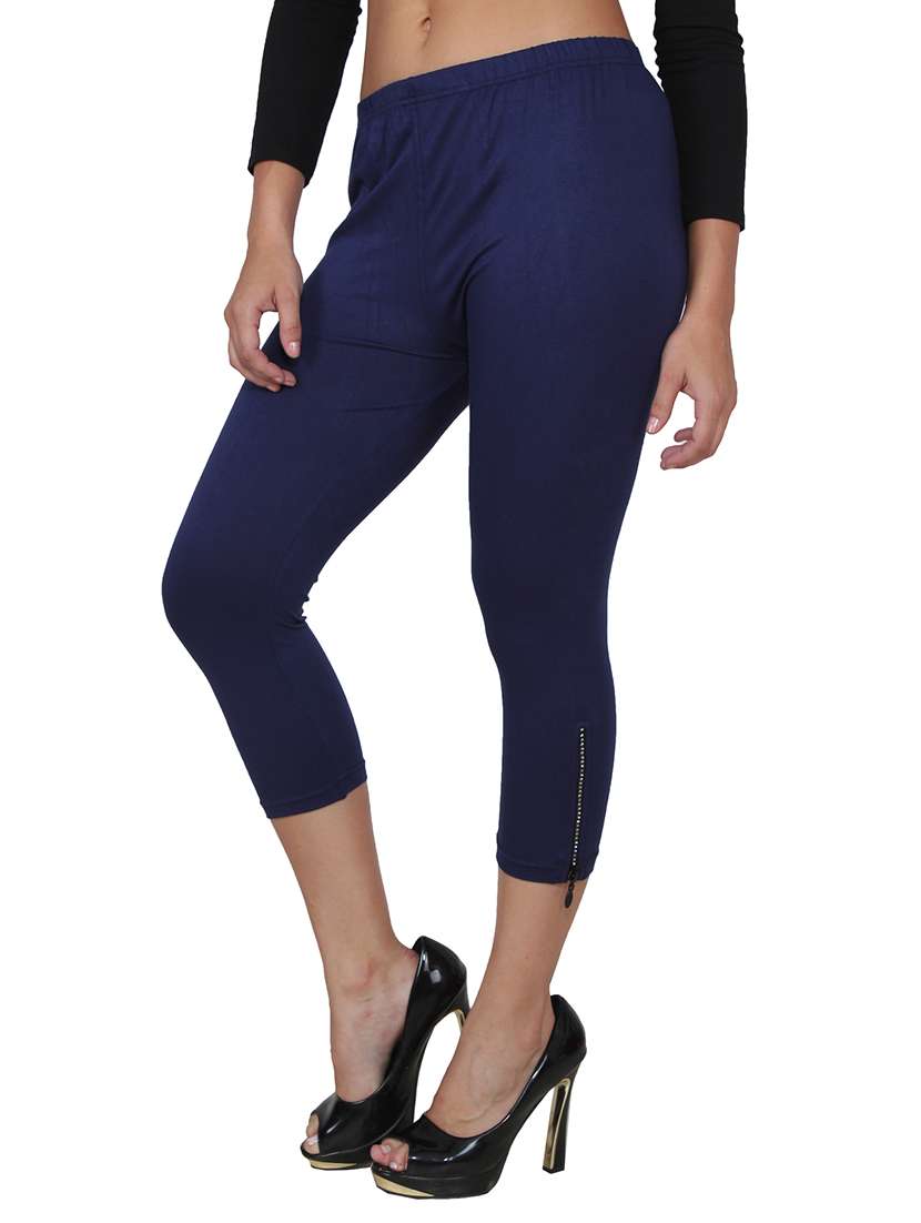 navy blue color, viscose capri - 11512296 -  Standard Image - 1