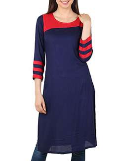 blue viscose straight kurta