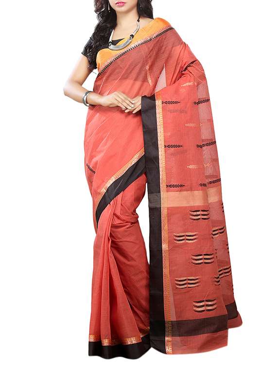 red cotton handloom saree