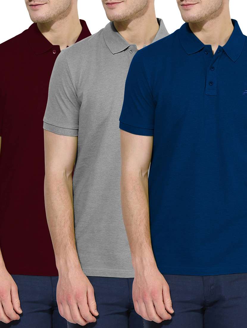 multi colored cotton t-shirt set of 3