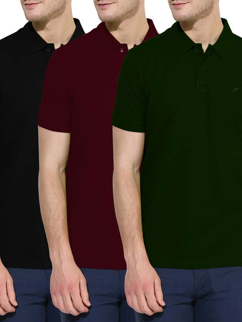multi colored cotton t-shirt set of 3
