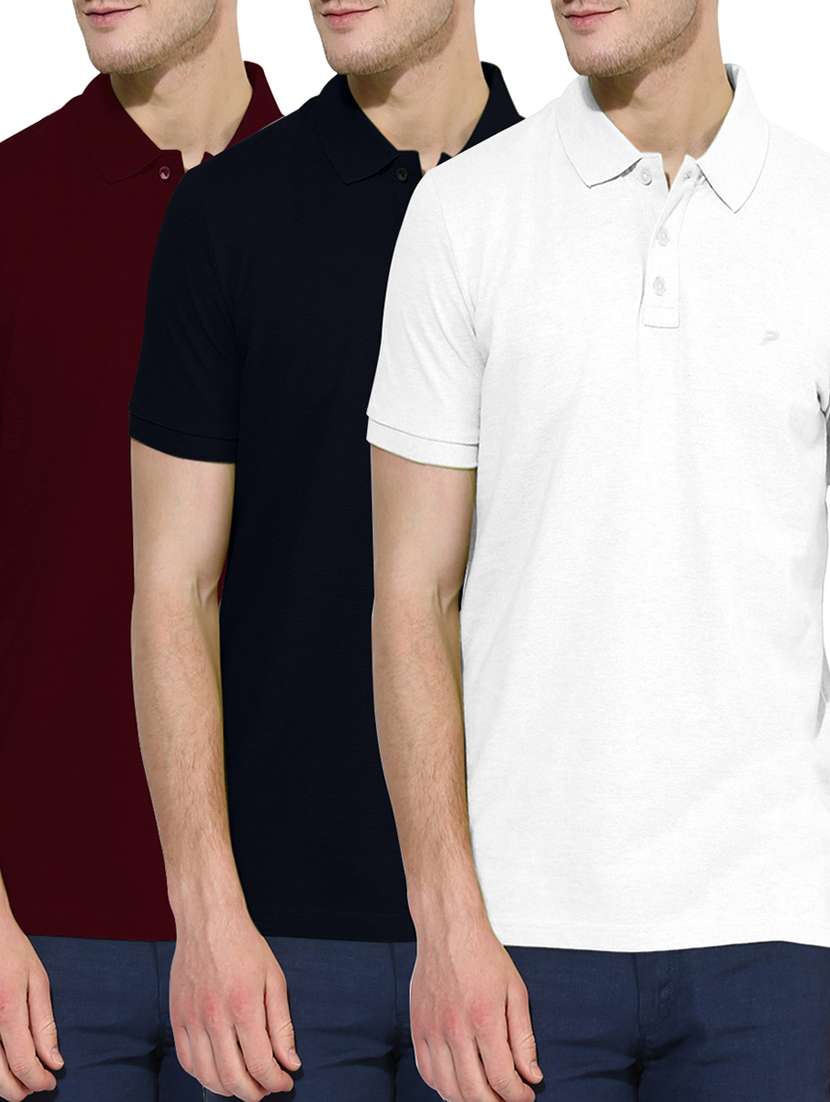 multi colored cotton t-shirt set of 3