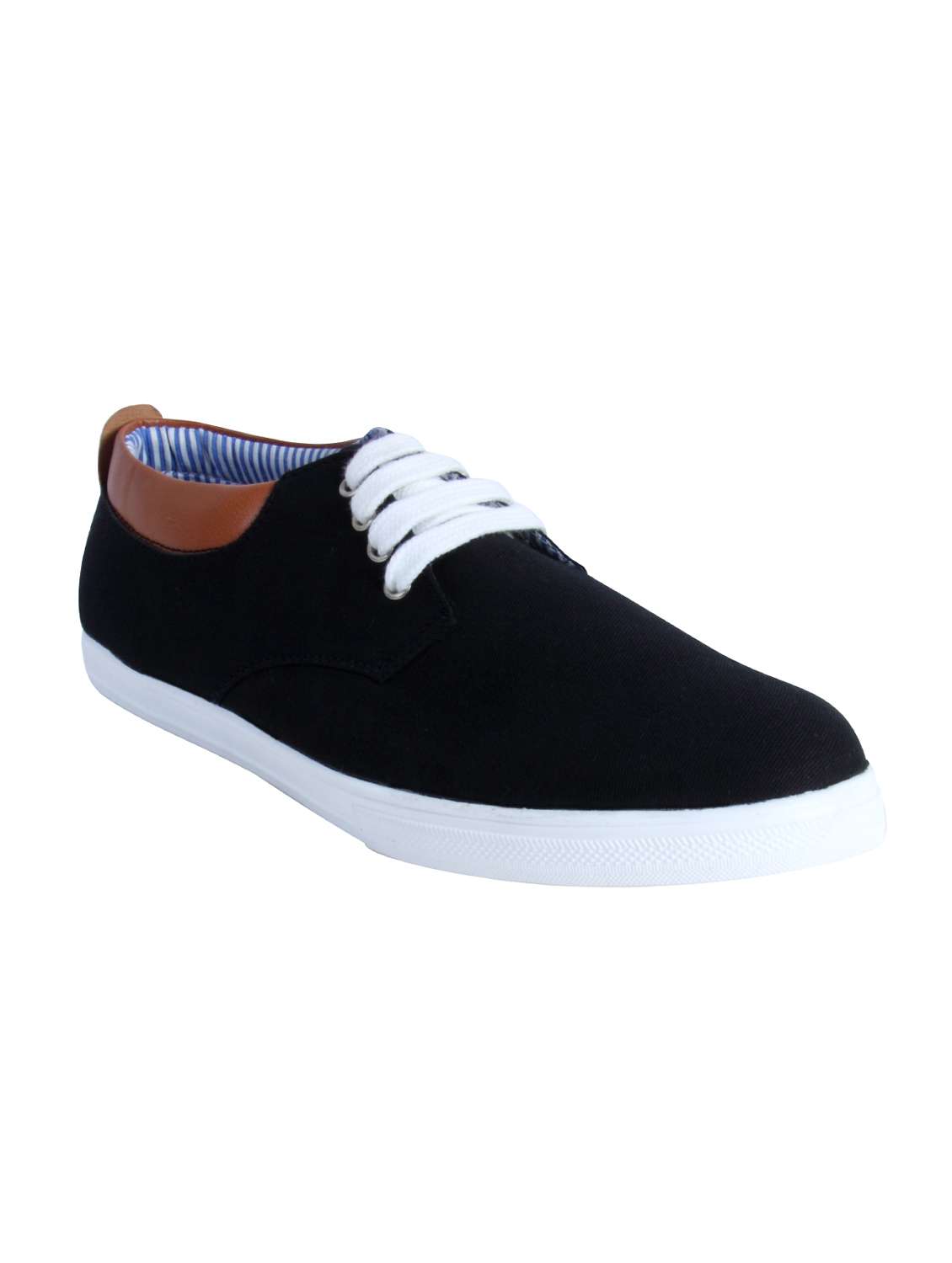 black canvas lace up shoes