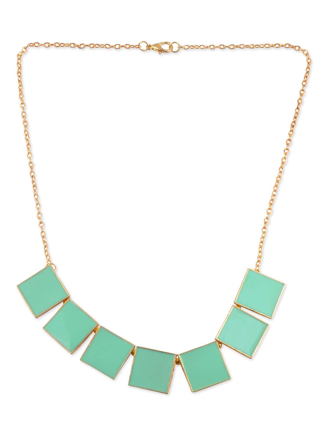 blue metal short necklace