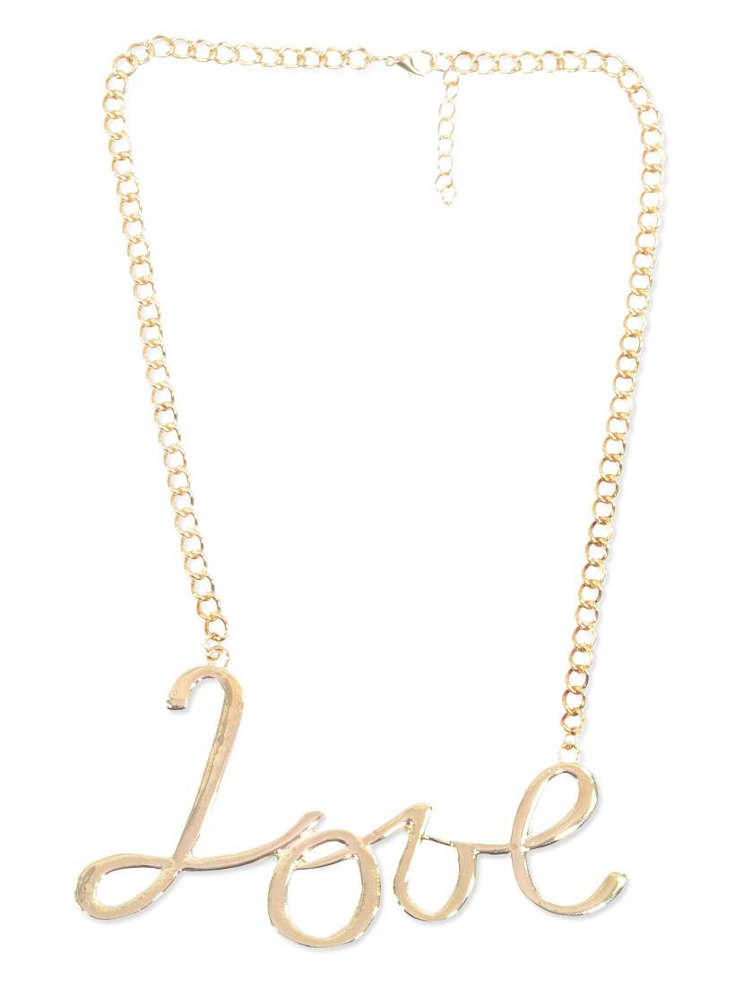 gold metal short necklace