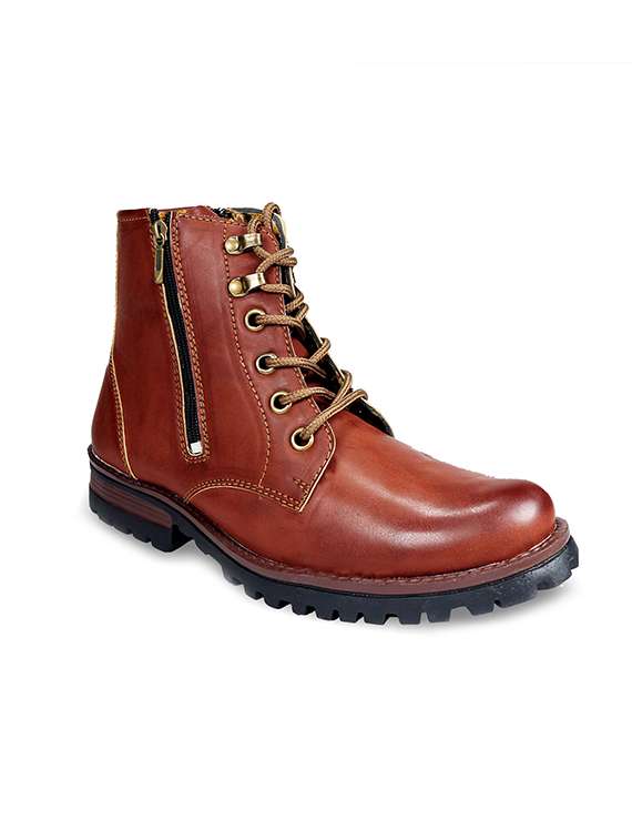 brown lace up casual boot