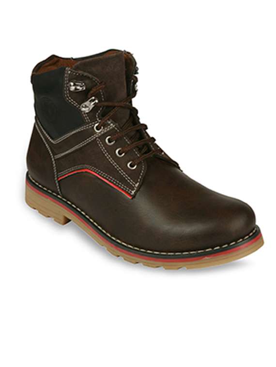 brown   lace up leather boot