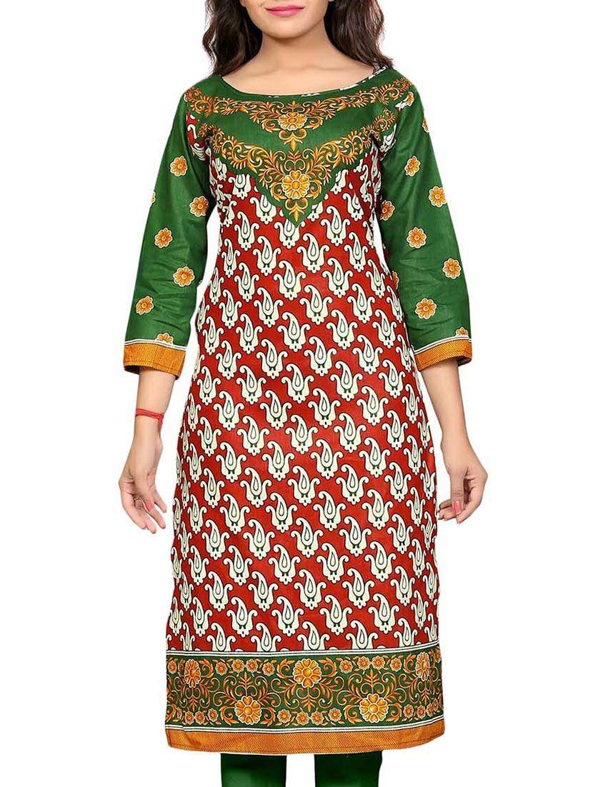 Multi cotton printed unstitched kurta