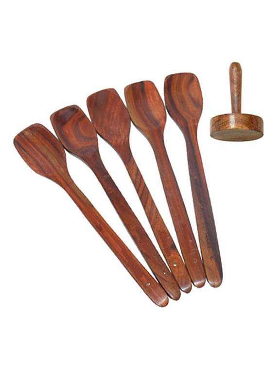 multi colored wood kitchen tool set - 11544277 - Zoom Image - 0
