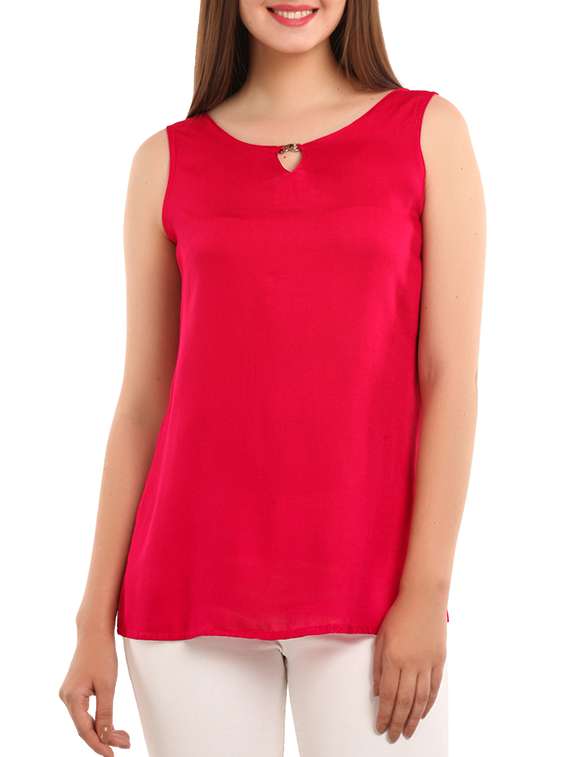 pink viscose regular top