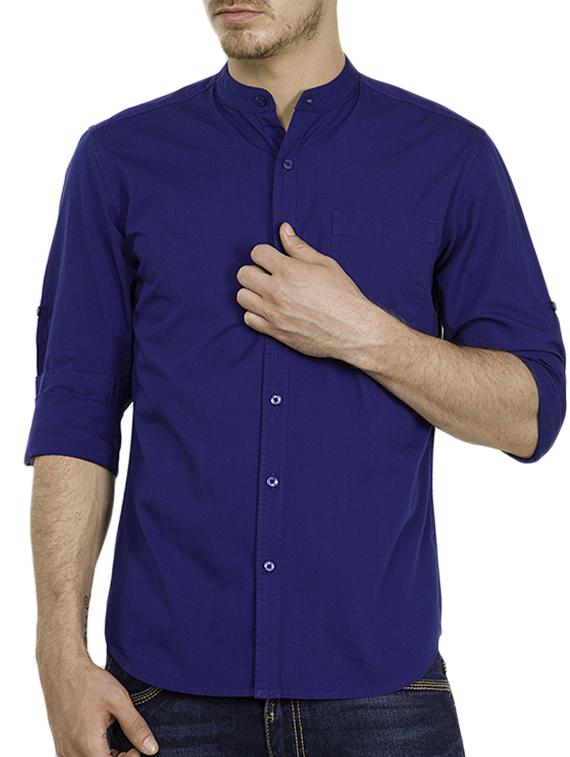 blue cotton casual shirt