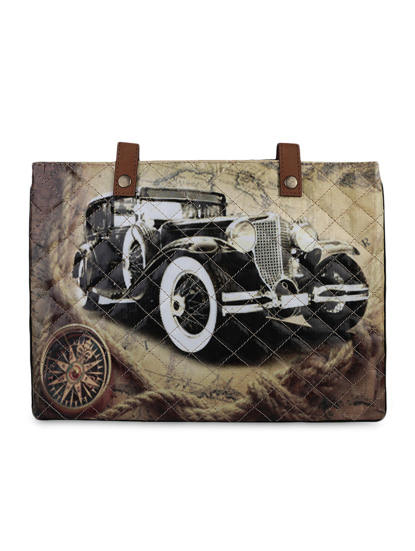Beige Vintage Car Flex Laptop Sleeve - THE BACKBENCHER