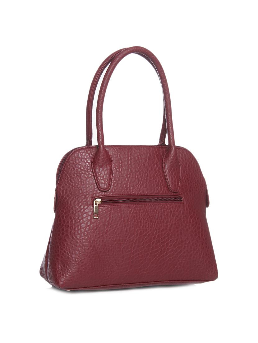 solid maroon faux leather handbag - 11567771 -  Standard Image - 1