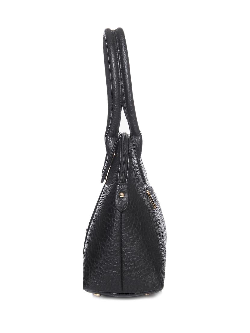 solid black faux leather handbag - 11567772 - Standard Image - 4