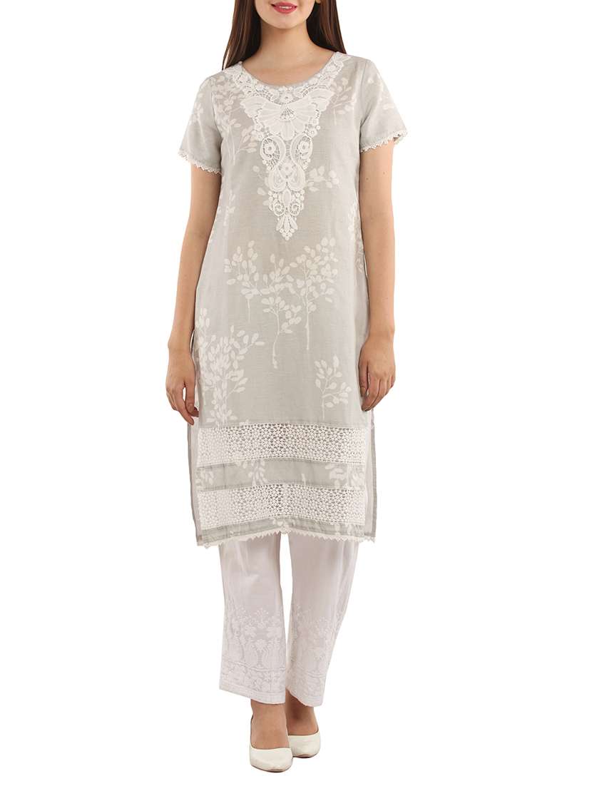 white linen kurta