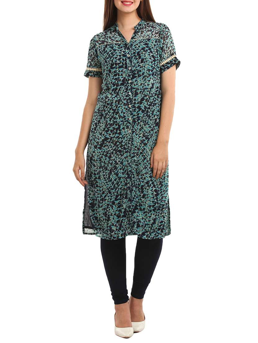 blue viscose kurta