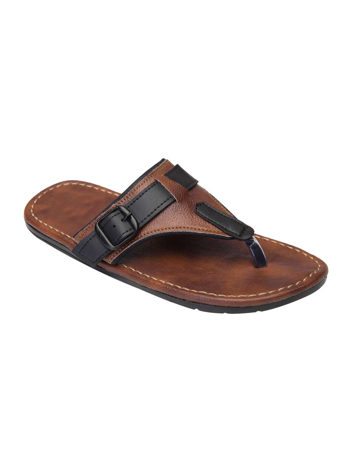 men brown color leatherette sandals
