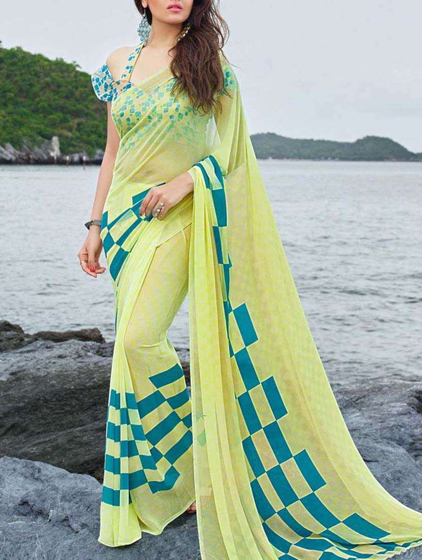 geometric printed saree
