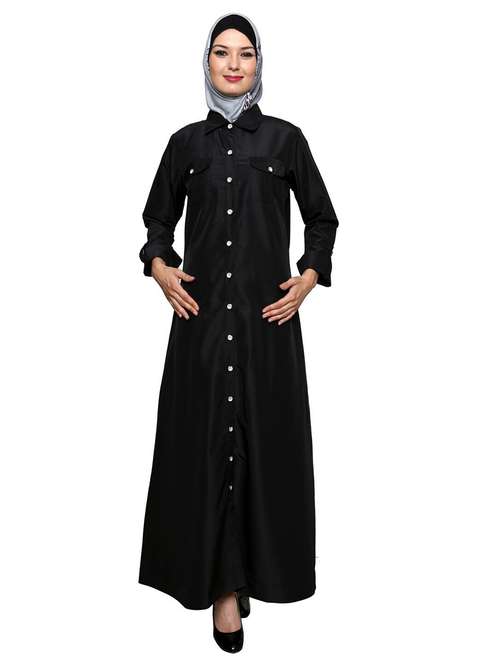 solid black abaya - 11575967 - Standard Image - 0